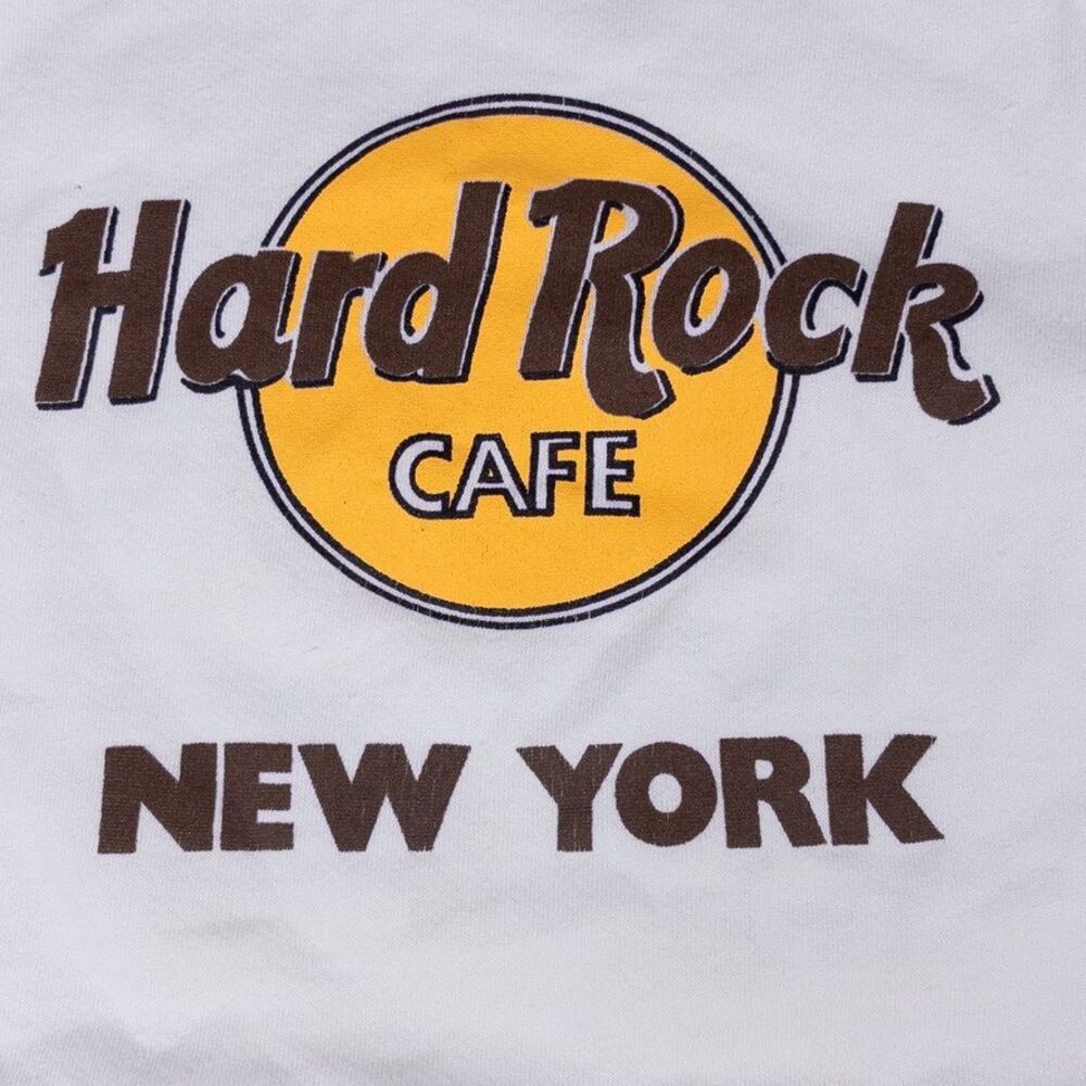 Vintage‎ Hard Rock Cafe Sweatshirt Large White New York USA Jerzees 90s Womens - Picture 4 of 8